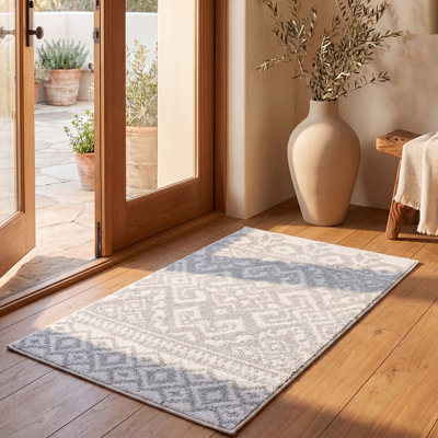 Tapis beige et argent de style sud-ouest Wynn