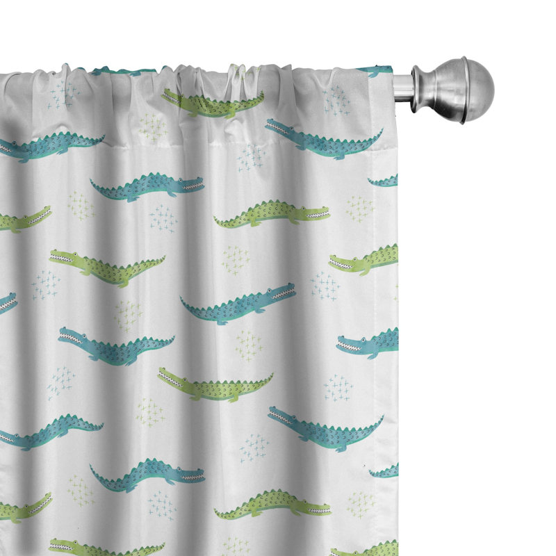 Alligator Semi-Sheer Rod Pocket Curtain Panels, 28" x 63"