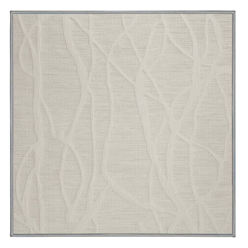 Tapis abstrait gris lavable à la machine, Carré 5 pi