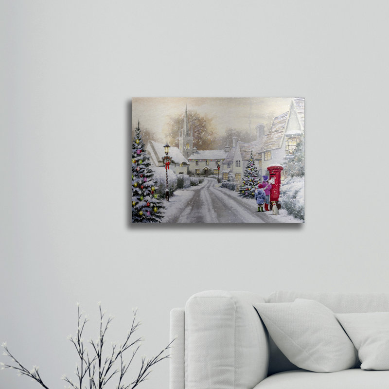 « snowy village », impression, H 16 po x l 22 po x P 1 po, Sans cadre