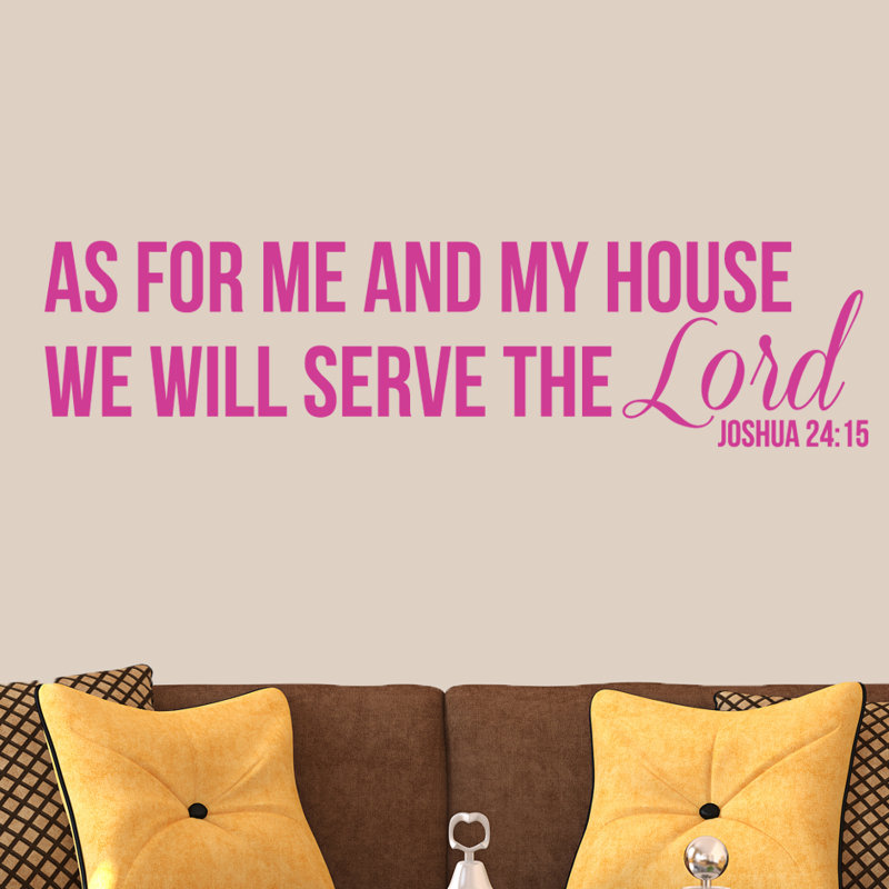 Adhésif décoratif «We Will Serve The Lord», Rose vif