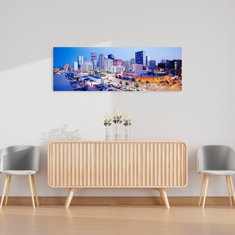 Art mural abstrait contemporain, Denver, Colorado, H 16 po x l 48 po