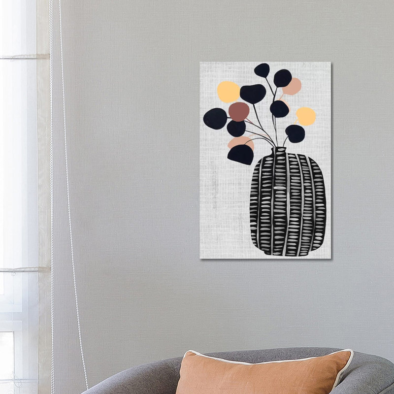 Decorated Vase With Plant III by Melissa Wang - Wrapped Canvas Gallery-Wrapped Canvas Giclée, 66.04 cm H x 45.72 cm W