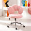 Chaise de bureau pivotante à 360 ° réglable en hauteur avec tissu en peluche et conception ergonomique pour une assise confortable