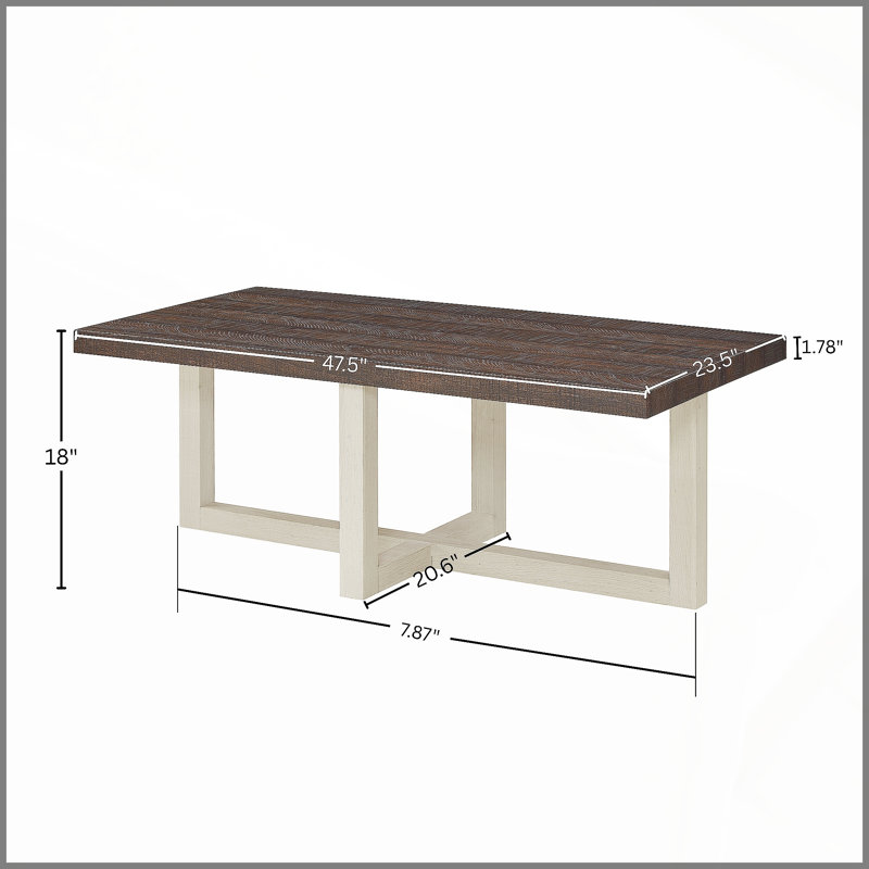Table basse ronde Roundhill Furniture Luno, noyer et blanc, Walnut;White