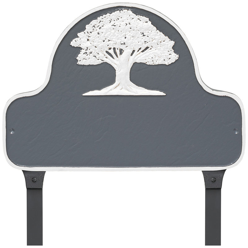 Plaque d'adresse sur 1 ligne, Gris / Blanc, Oui