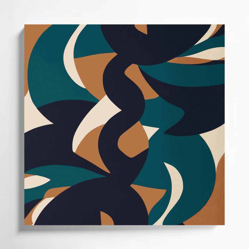 «Abstract Shapes 77», art mural sur toile grise, H 8 po x l 8 po