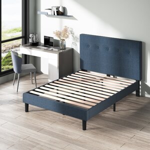 Raily Tufted Upholstered Low Profile Platform Bed