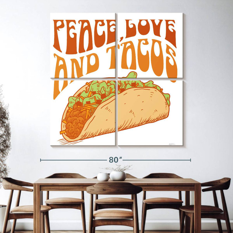 Ketti Peace Love And Tacos, H 74 po x l 74 po