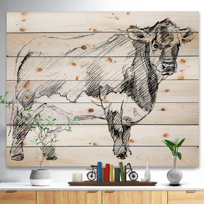 Vache laitière dessiné à la main - impression d'art graphique