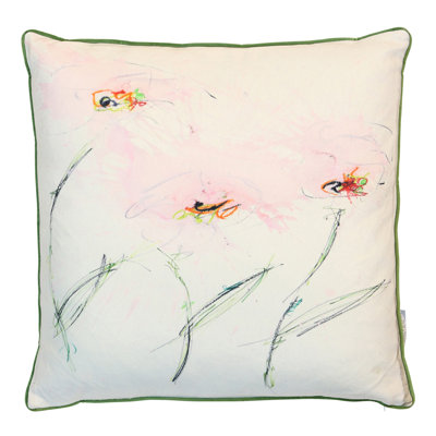 Blushing Meadow Abstract Pillow - Blush Pink - 22" x 22"