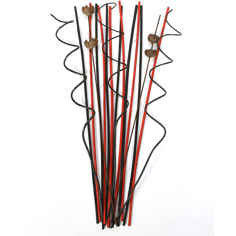 Ensemble de 3 roseaux diffuseurs botaniques Hosley, rouge et noir, d'une hauteur de 12,5 pouces pour la décoration intérieure, la salle de bain et les accessoires de salle de bain - Idéal pour les mariages, les fêtes, l'artisanat, le spa et l'aromathérapie