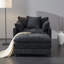Fauteuil d'appoint surdimensionné en chenille avec repose-pieds-1219660610