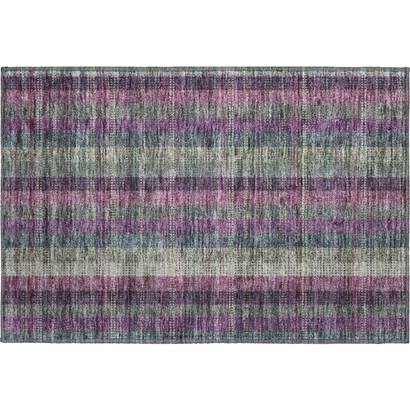 Premium Machine Washable Prisco Plum Rug, Rectangle 1'8" x 2'6"
