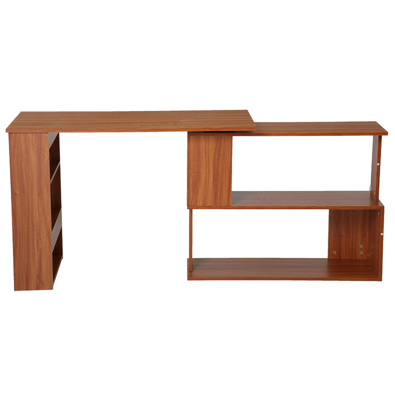 Elijah-Leo L-Shaped Writing Desk, Brown