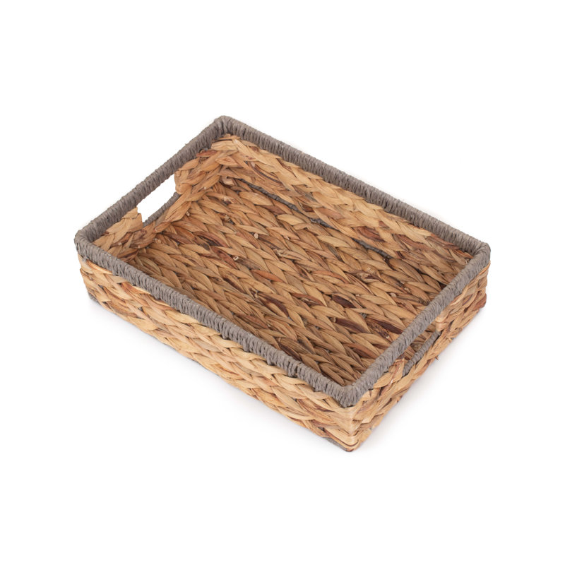 Shallow Water Hyacinth Storage Basket, 30cm W x 42cm D