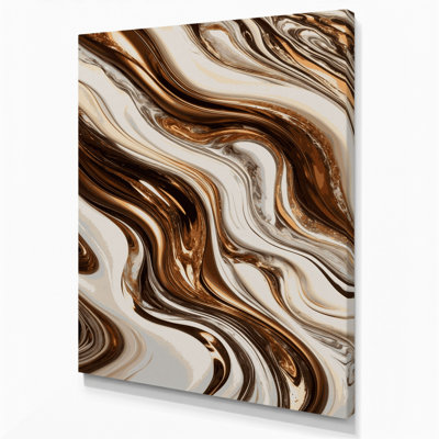 Abstrait art fluide sur toile beige 91