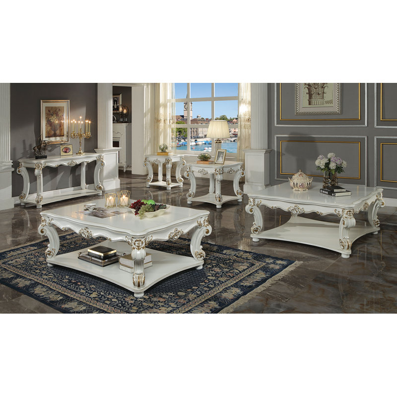 Table de bout Aaryn, 26.5" H x 31.5" W x 31.5" D, Perle antique