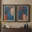 «Deep Blue Rust» abstraite audacieuse moderne - ensemble de 2 reproductions d'art encadrées de qualité supérieure sur papier 26 po x 36 po-208209652-208209651