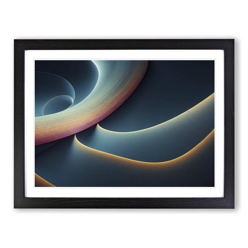 Head Turning Modern Abstract - Single Picture Frame Print, 25cm H x 34cm W, Black