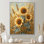 Dreven Sunflowers In The Wheat Barnyard II - tournesols, art mural sur toile