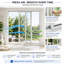 Porte coulissante extérieure en métal et plastique pour patio, modèle 8166 Blanc Soie 64 x 80, porte active à droite, porte coulissante en verre trempé transparent-98195822-98195827-98195824