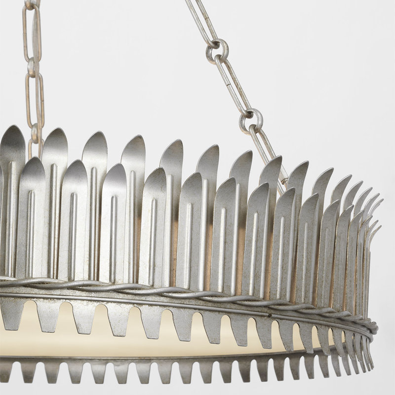 Leslie 6 - Light Chandelier, Burnished Silver Leaf