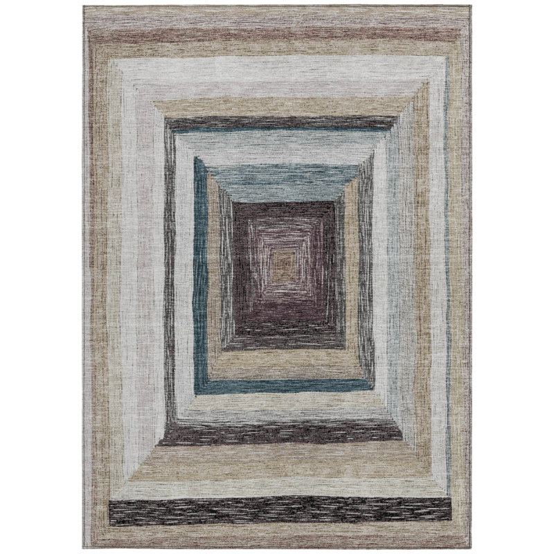 Tapis intérieur / extérieur lavable gris anthracite et ivoire 9 pi x 12 pi