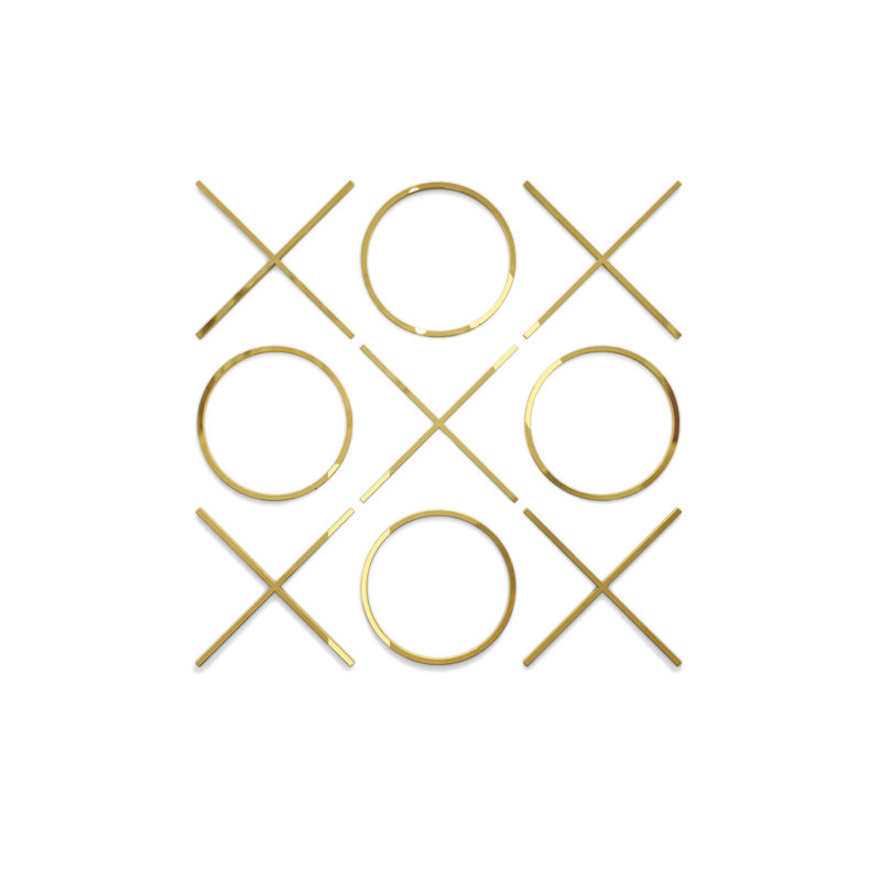 Modern Abstract Wall Decor on Metal, 45.25" H x 45.25" W x 0.75" D, Gold