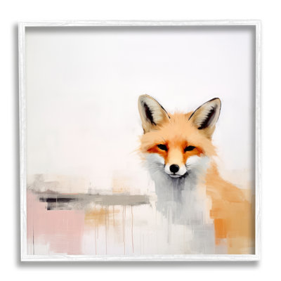 Az-098 - Portrait de renard abstrait encadré