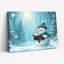 Art mural sur toile livre de lecture bonhomme de neige-1435588103