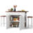 3 Pieces Kitchen Island Set with Storage Cabinet, Drawers, and 2 Stools-378934770