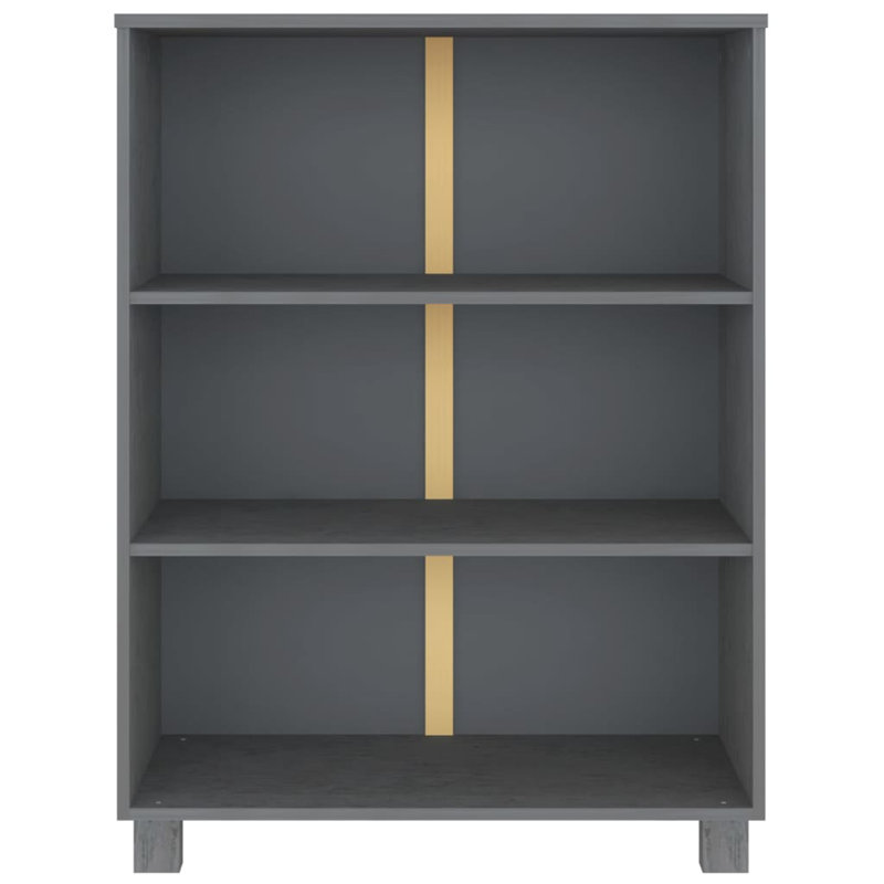 Huckstadt 112cm H x 85cm W Solid Wood Standard Bookcase, Dark Grey