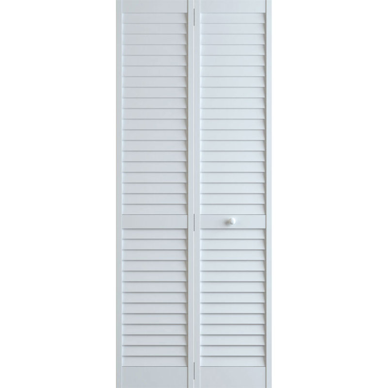 Fini à bois lambrissé plantation portes pliantes plantation, 36" x 80", blanc