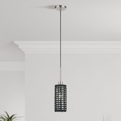 Mini-luminaire suspendu en nickel brossé 1 lumière Cassiday