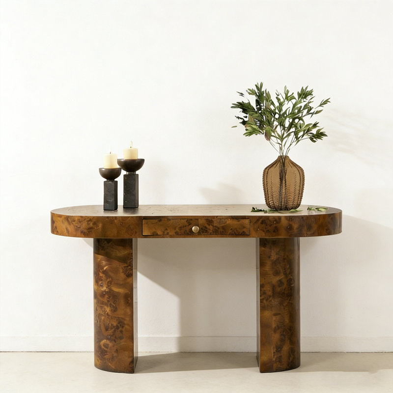 Console champêtre rétro, Brun