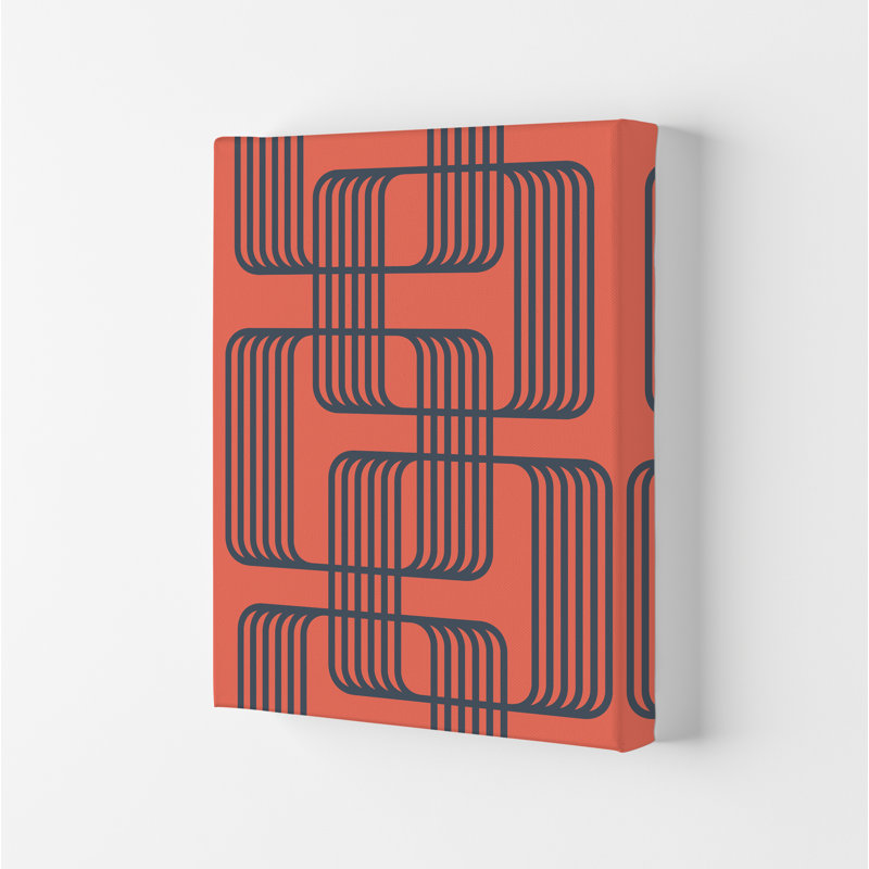 Blue And Red Geometric B - Print, No Frame, 84cm H x 59cm W x 1cm D