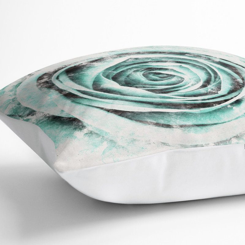 Rose Watercolour Cushion with Filling, 40cm H x 40cm W x 15cm D, White