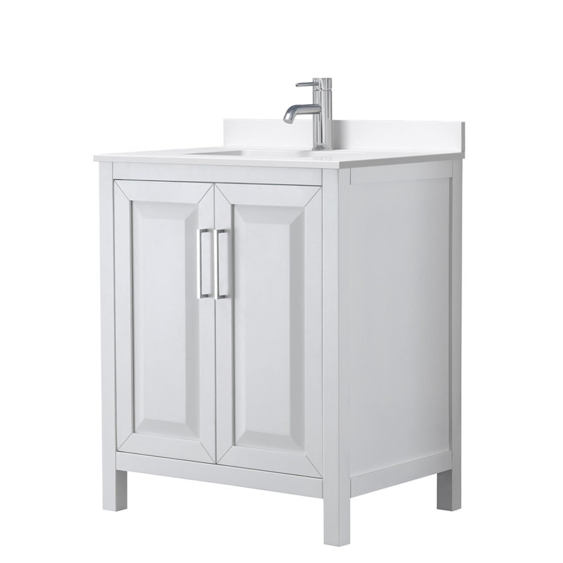 Daria 30'' W Vanity, White Quartz, White, Polished Chrome