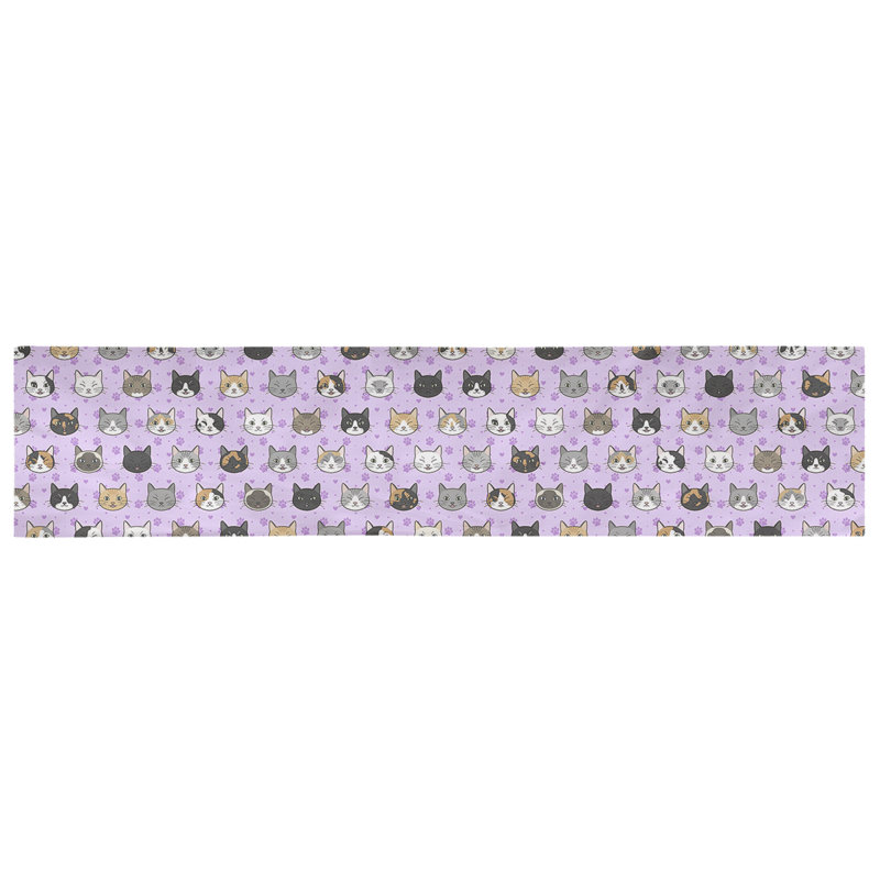 Chemin de table géométrique avicia, 72 po x 16 po, Violet, 100 % coton