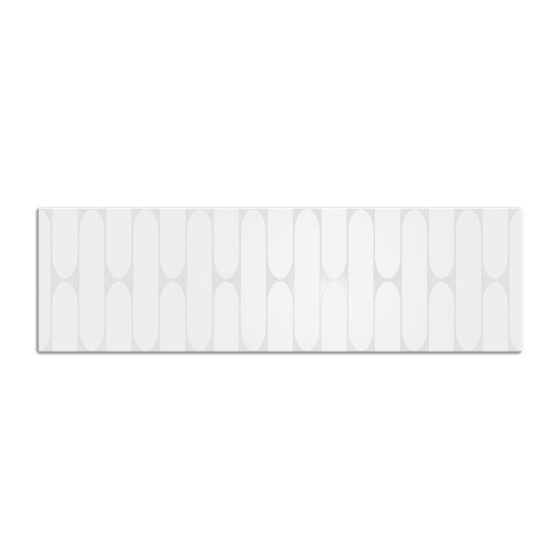 Rado 12" x 40" Fishscale 3D Porcelain Tile, White
