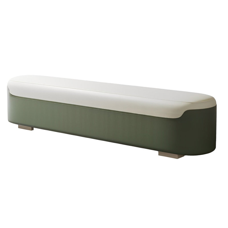 Banc rembourré en cuir Narah, H 16,92 po x l 70,86 po x P 19,68 po
