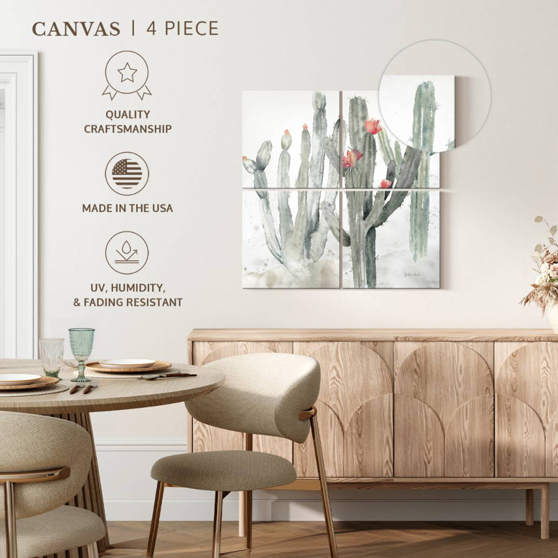 Harnek Cactus Garden Gray Blush II, 57" H x 57" W