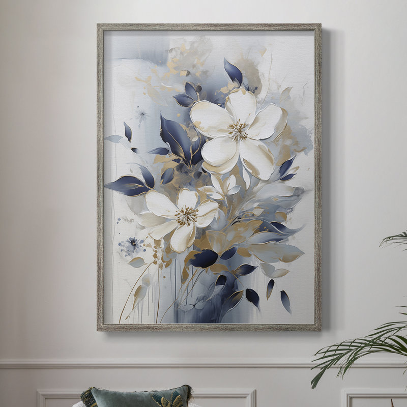 Reproduction encadrée FLORAL Series CECXI - bois massif, H 21 po x l 17 po