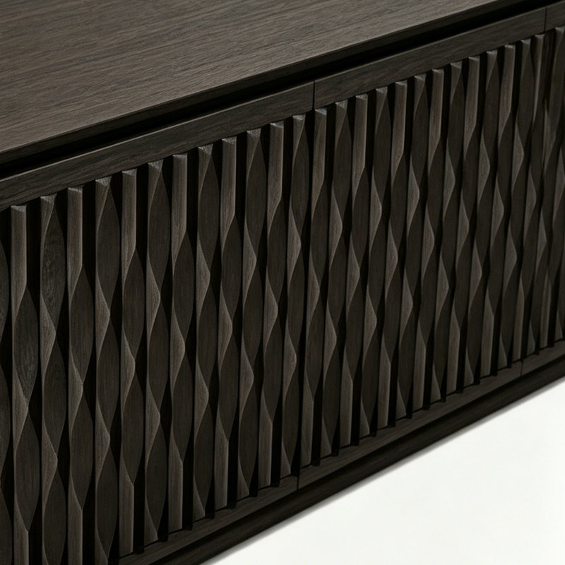 Meuble télé avec rangement de style américain, Noir