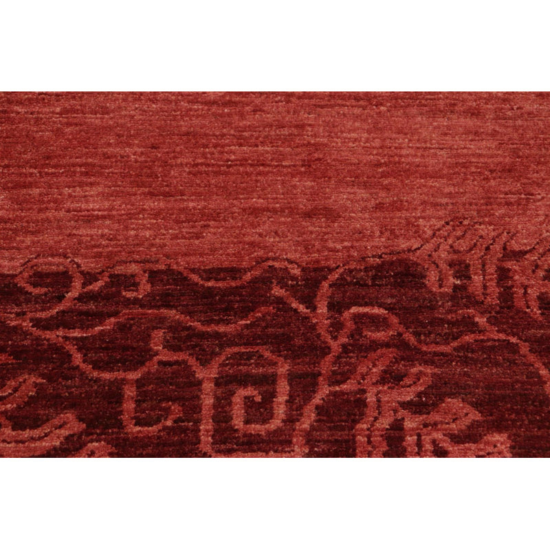 Tapis rectangulaire en laine rouge / noir 8 pi 4 po x 9 pi 6 po Bratton