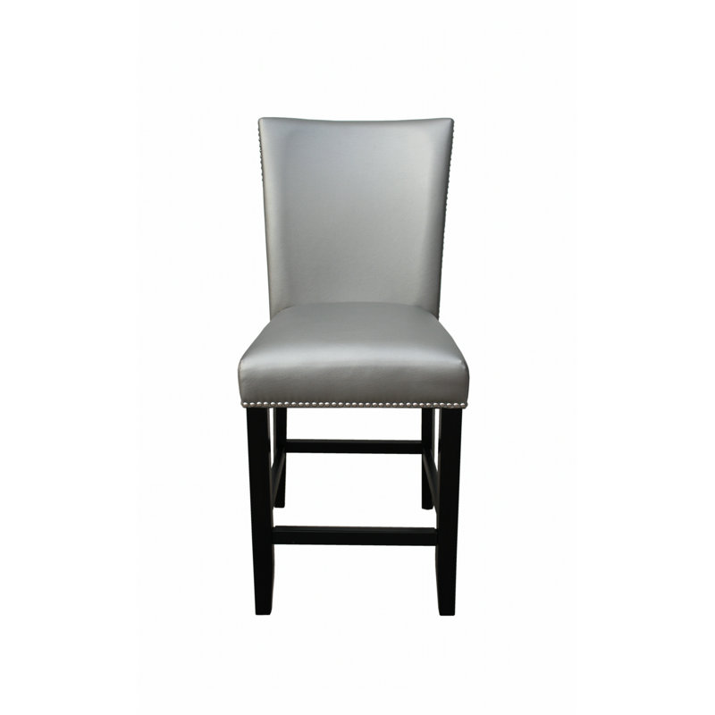 Anxhela Upholstered Counter Stool, Silver