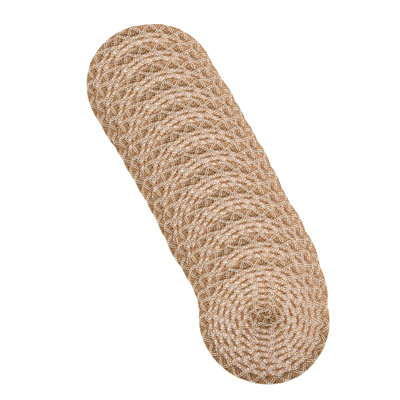Woven Jute Round Placemat Lattice Brown & Cream - Set Of 12