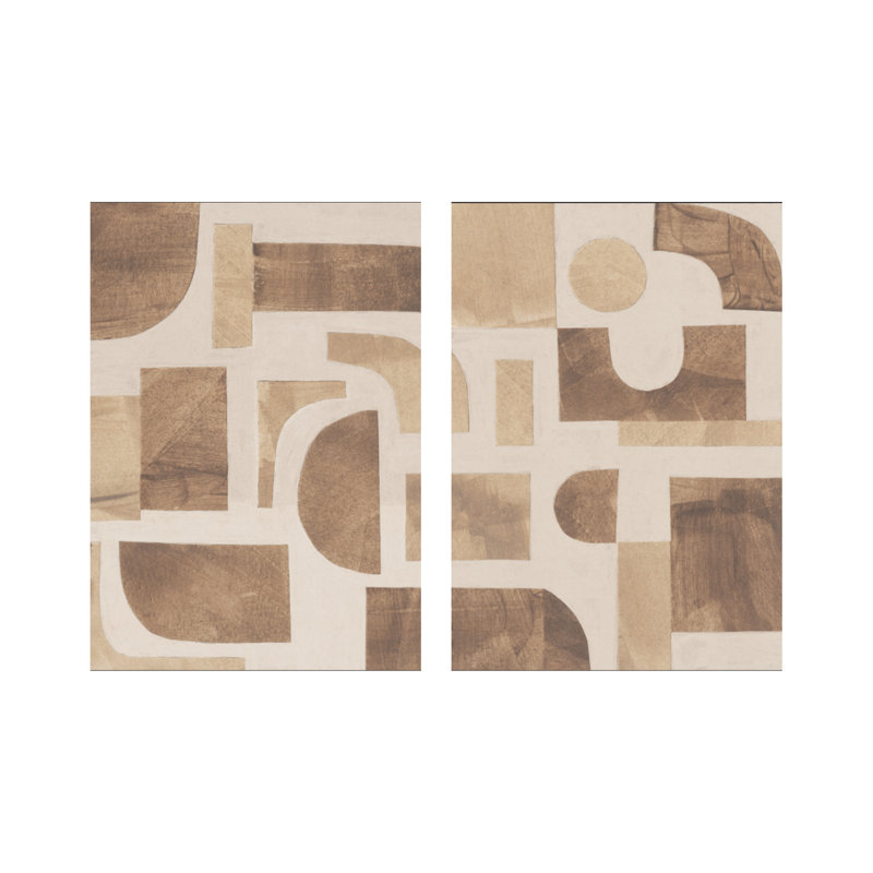 Ensemble de deux textures encadrées "Casse-têtes", Noir, H 40 po x l 60 po