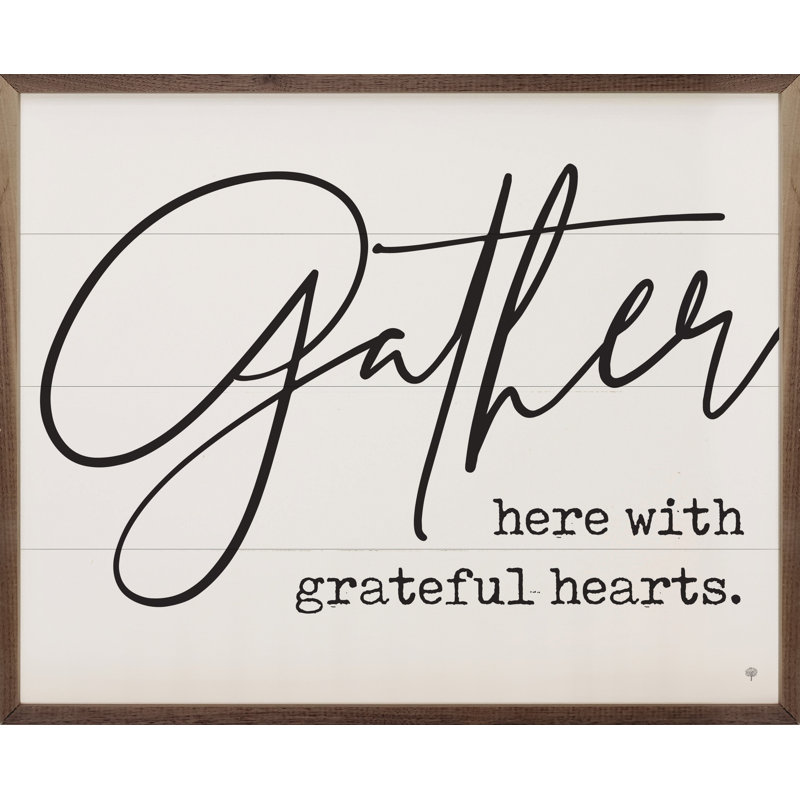 Gather Here With Grateful Hearts White, 8" H x 10" W